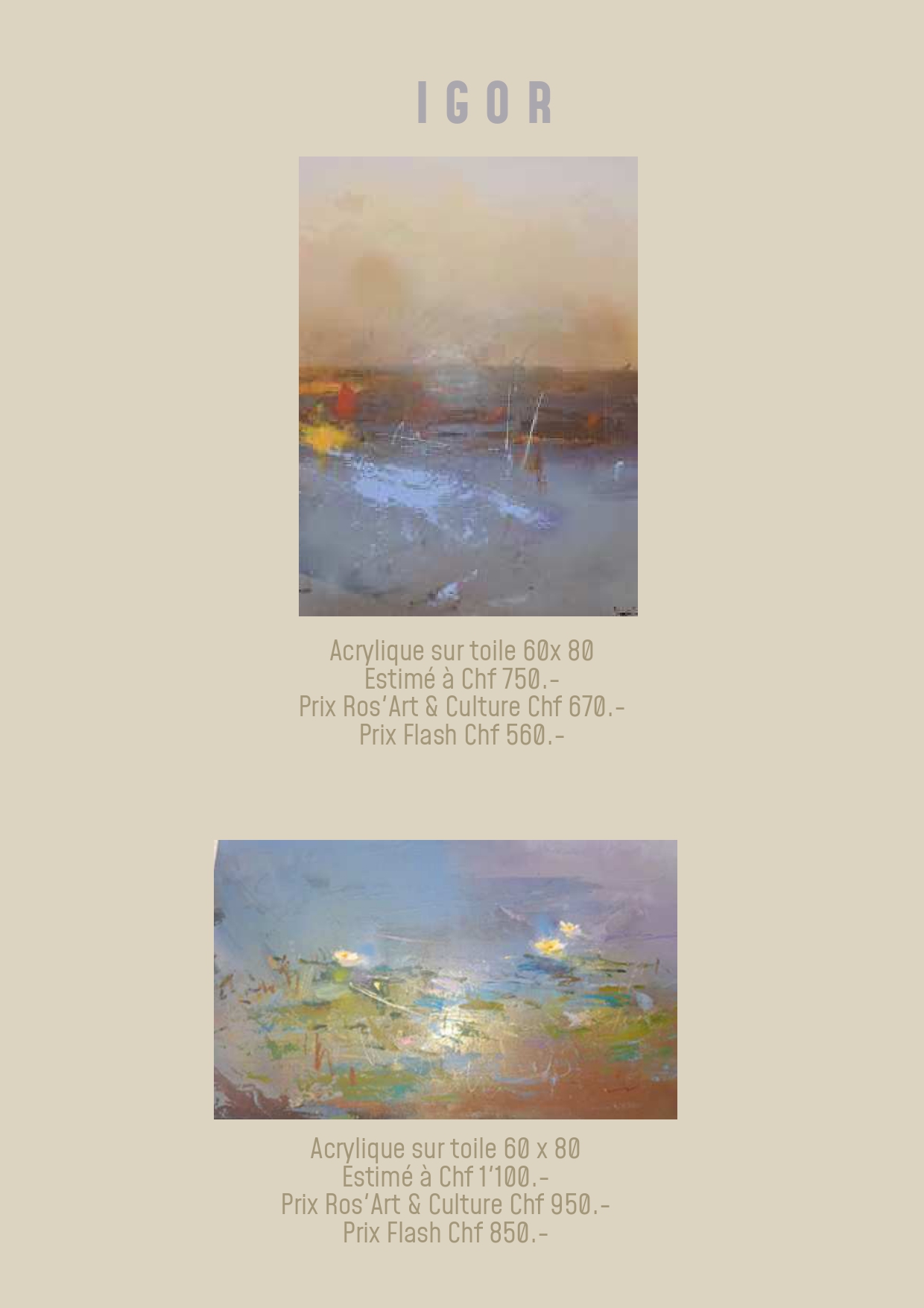 Flyer artistes — œuvres exposées chez Ros'Art & Culture