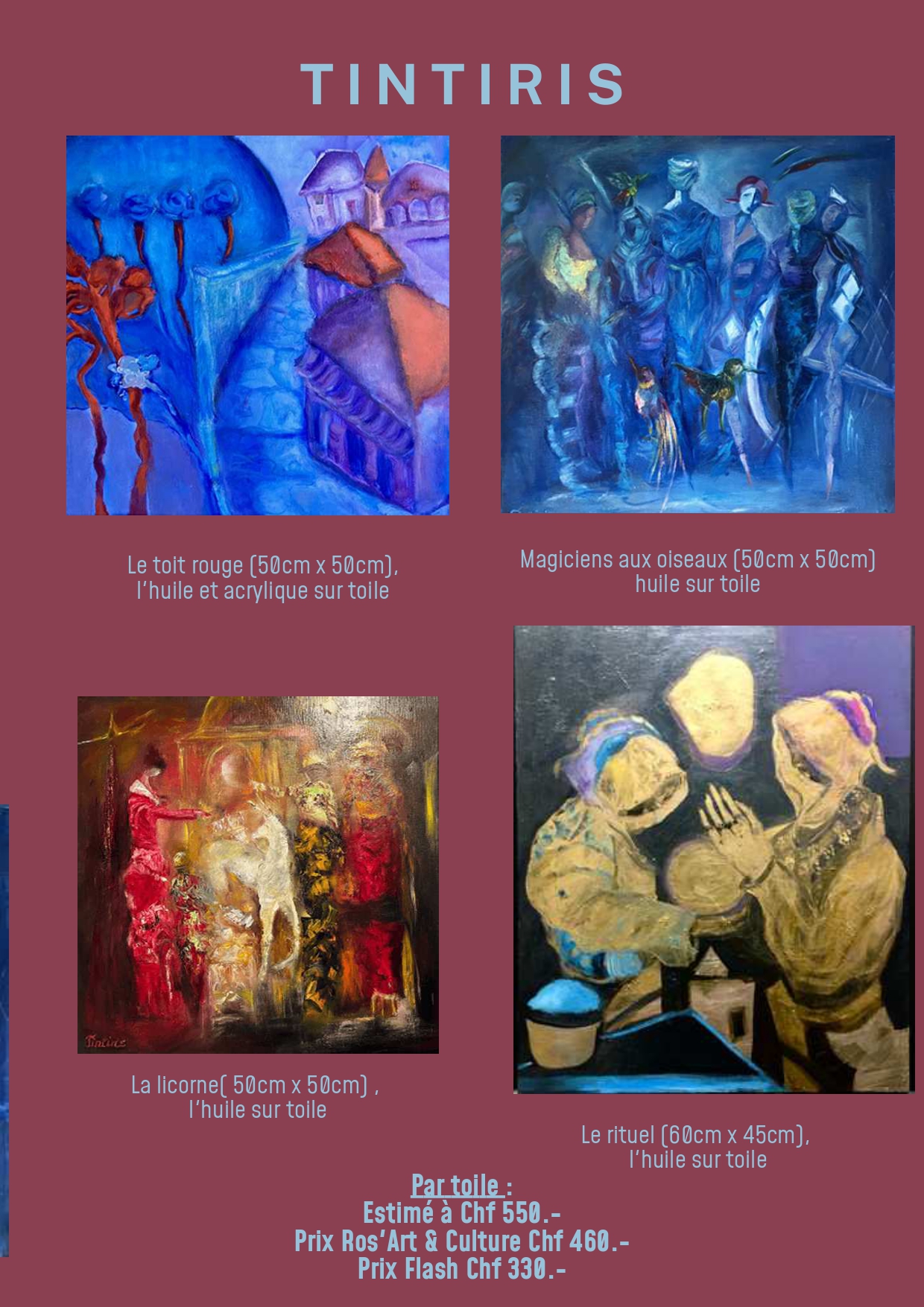 Seconde œuvre de Tintiris, huile et acrylique sur toile